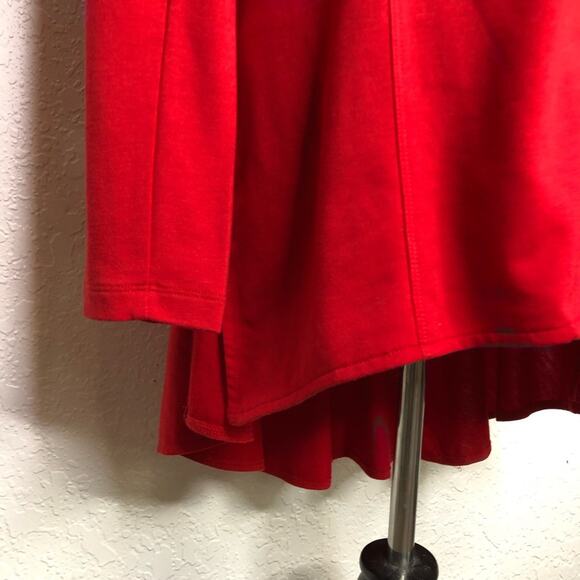 Soft Surroundings red full zip ruffle hem knit jacket size Medium - Picture 4 of 14